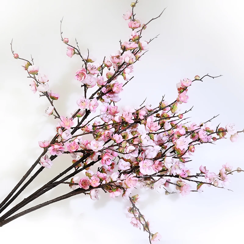 [豆豆]J884仿真粉色梅花4叉家用客厅上档次花时尚装饰6支组合花朵