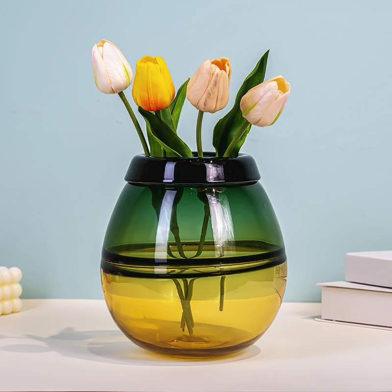 K460轻奢高档玻璃花瓶家居客厅茶几摆件