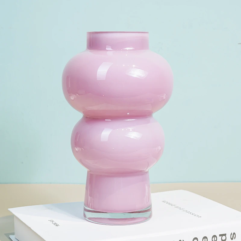 【BC】k983现代化灯塔造型花瓶粉色居家装饰摆件插花器客厅书房