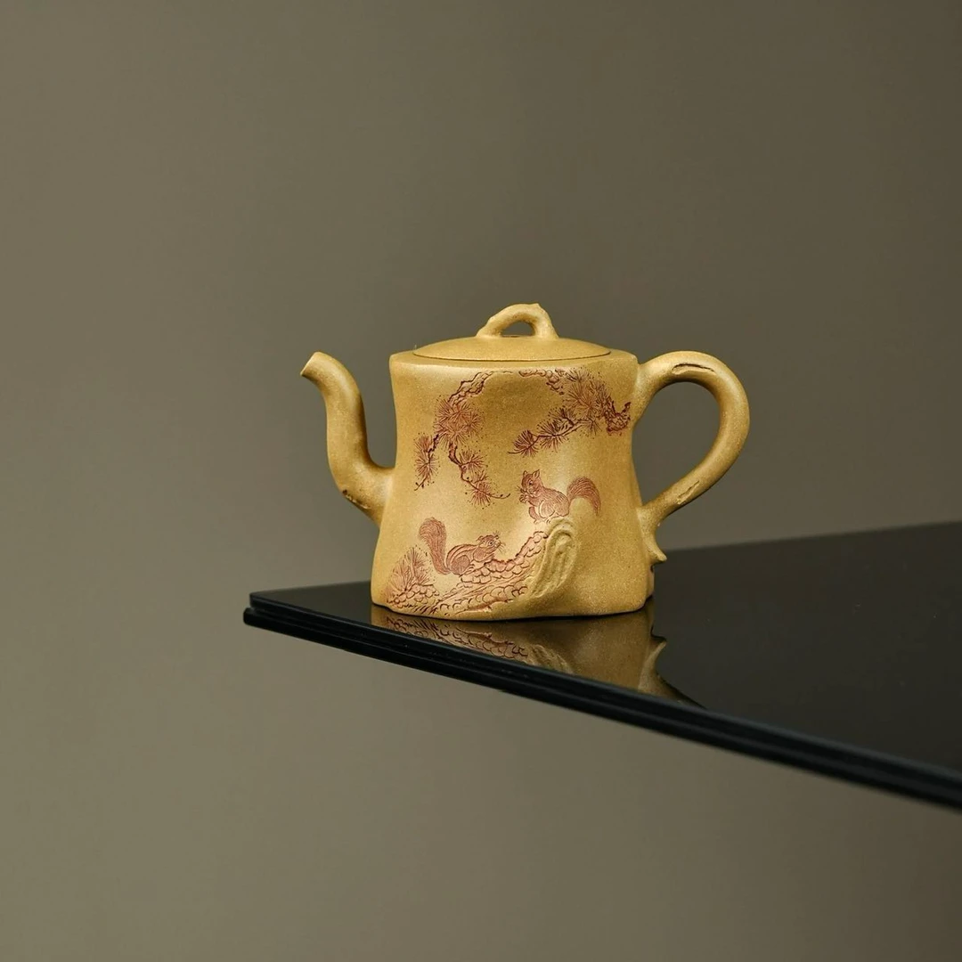 乘风阁原创.黄金段【长青】紫砂茶壶.160cc