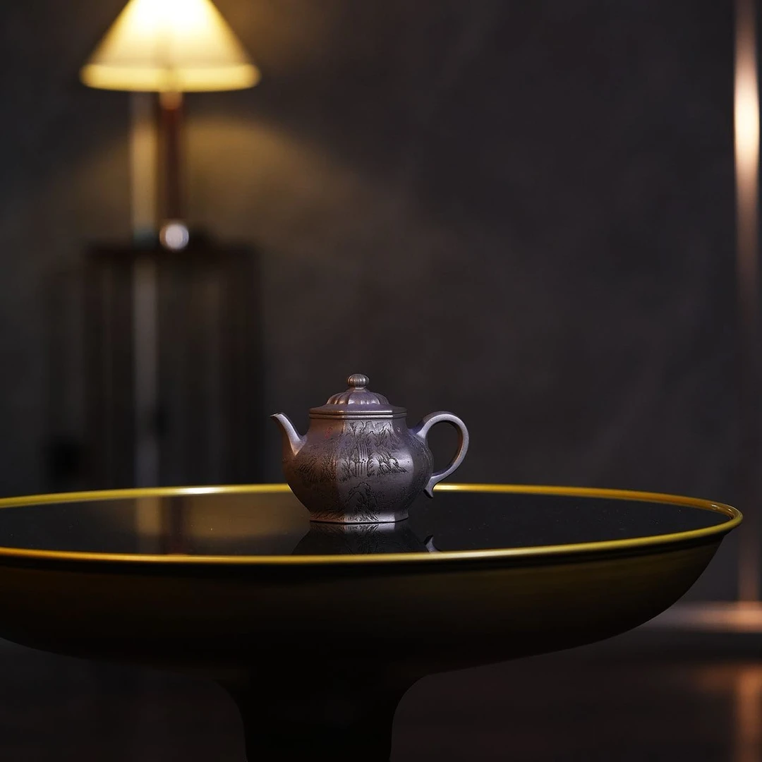 乘风阁丨天青泥【洛神赋】六方宫灯壶200cc -CJ