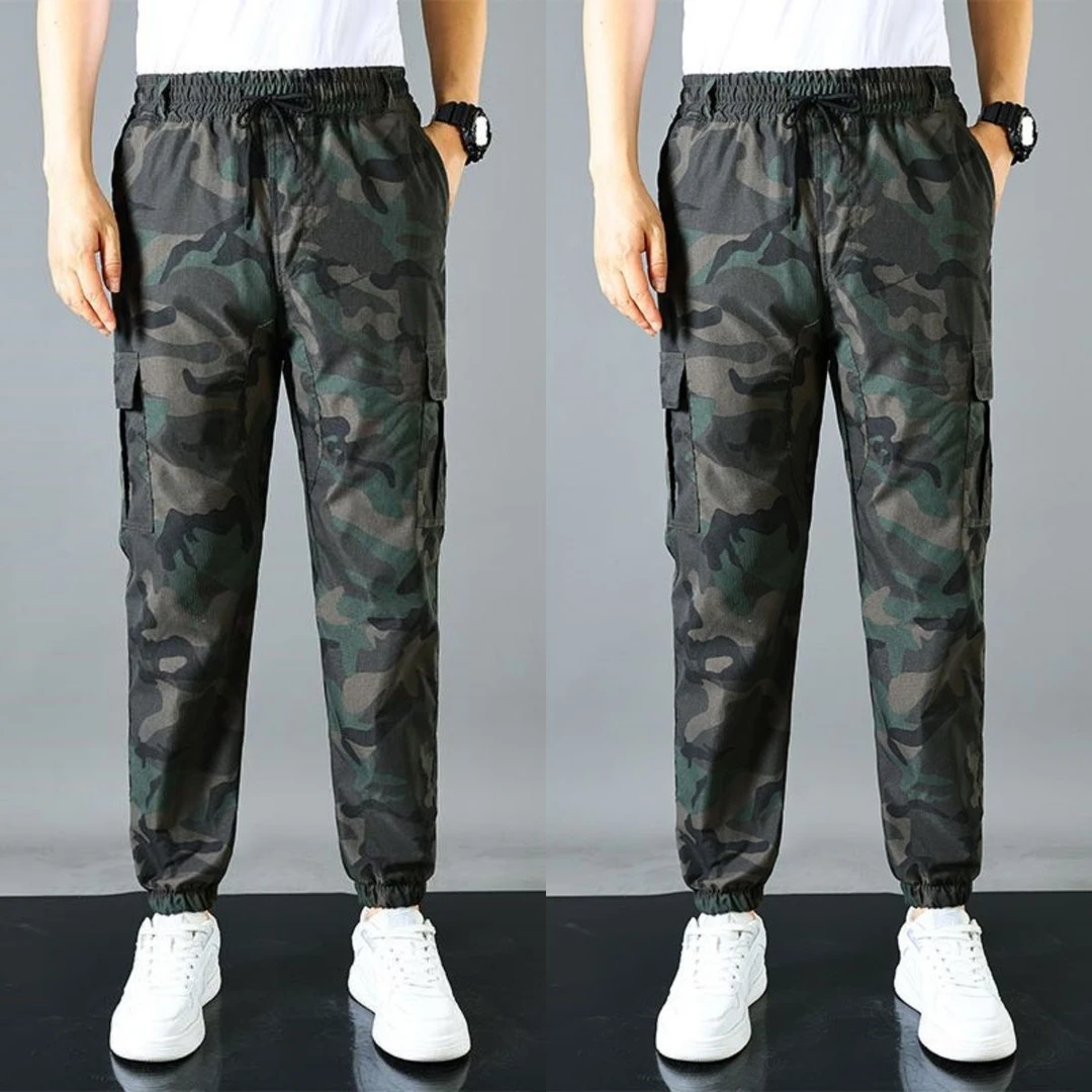 薄款弹力加裆速干工装裤耐磨抗撕扯车间工地劳保迷彩裤工作裤男装