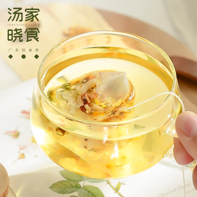 汤家晓食桂花雪梨茶花草熬夜咽干燥雾霾滋润八宝茶甘草陈皮菊花茶
