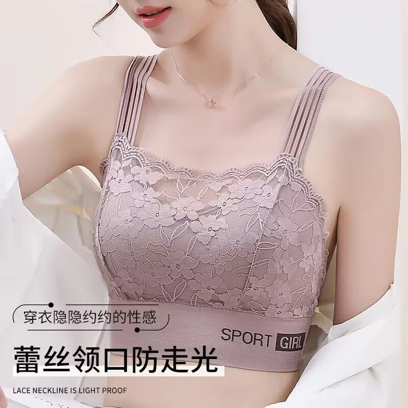 【59元2件】高档法式一体固定杯聚拢舒适不跑杯时尚性感蕾丝美背