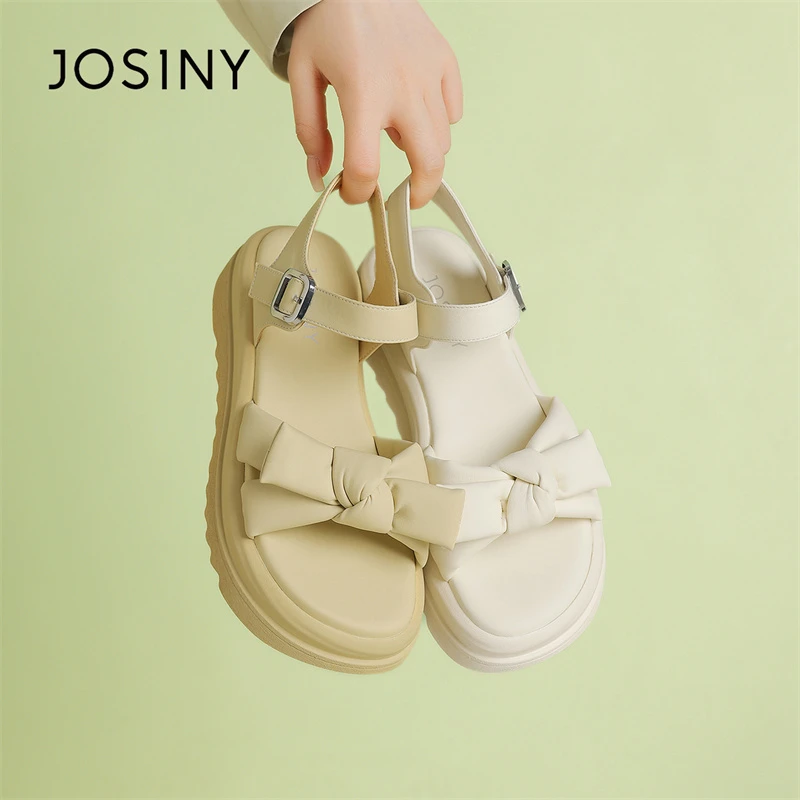 卓诗尼厚底露趾凉鞋2024夏季新款女鞋百搭气质软底沙滩外穿凉拖鞋