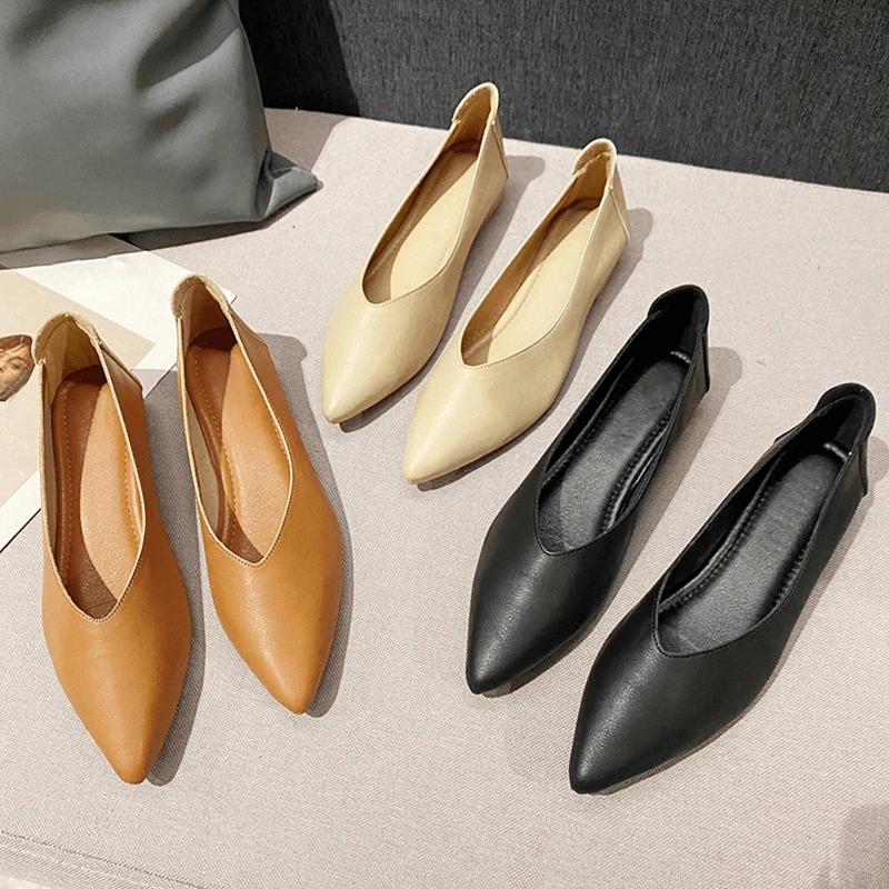 羊皮粗跟尖头妈妈鞋2025年春秋新款单鞋女时尚百搭浅口奶奶鞋女鞋