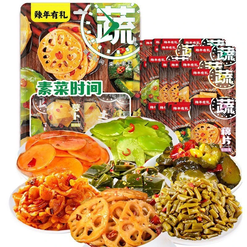 馋小赖香辣藕片海带丝土豆片零食麻辣小吃零食下饭菜素菜素食