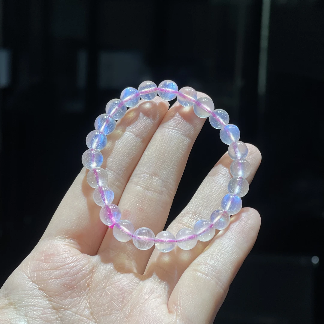 非金属玻璃吊坠 YS1144  粉色带猫眼单圈