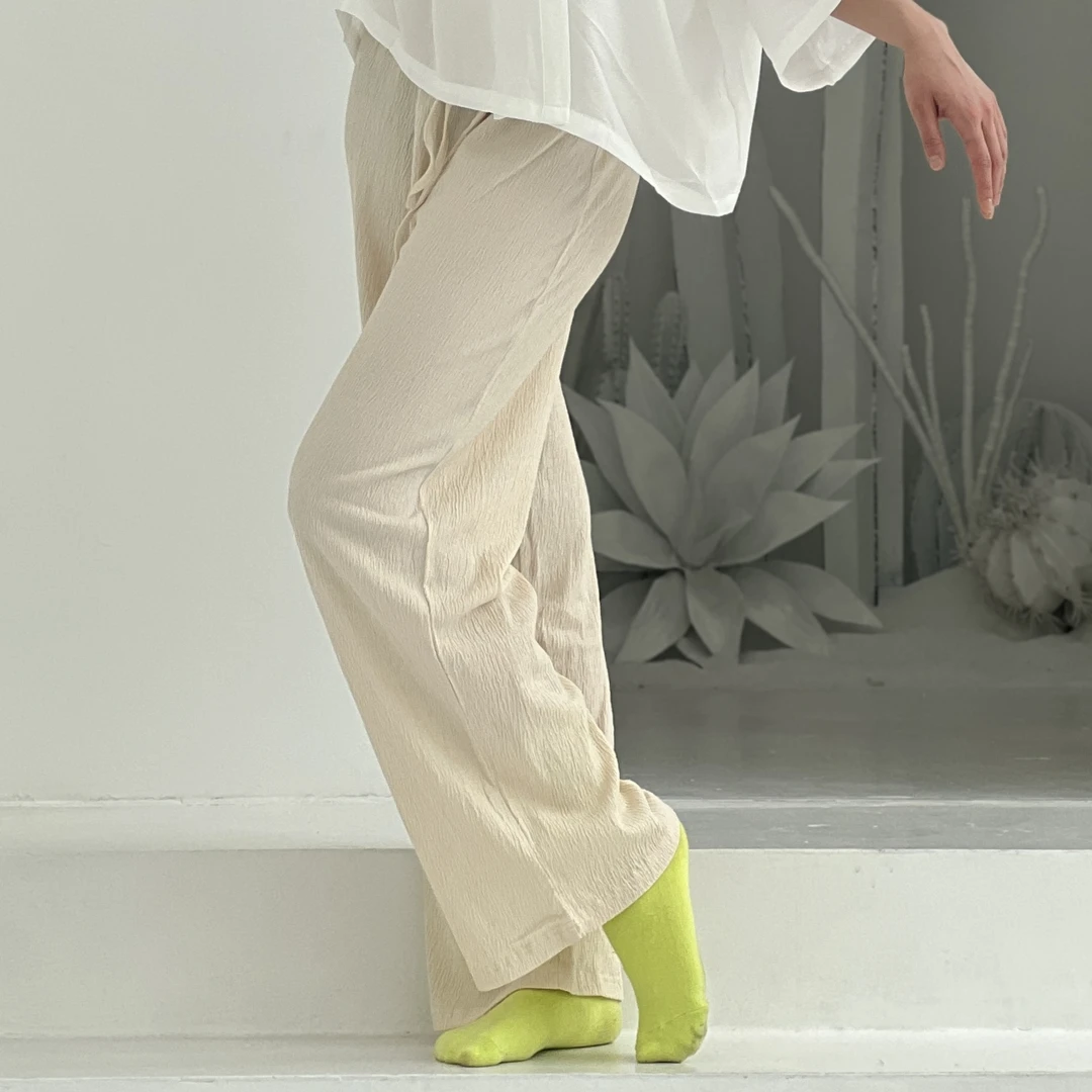 FAD花天使夏季薄款软糯百褶褶皱阔腿直筒舒服宽松现代舞裤纯色