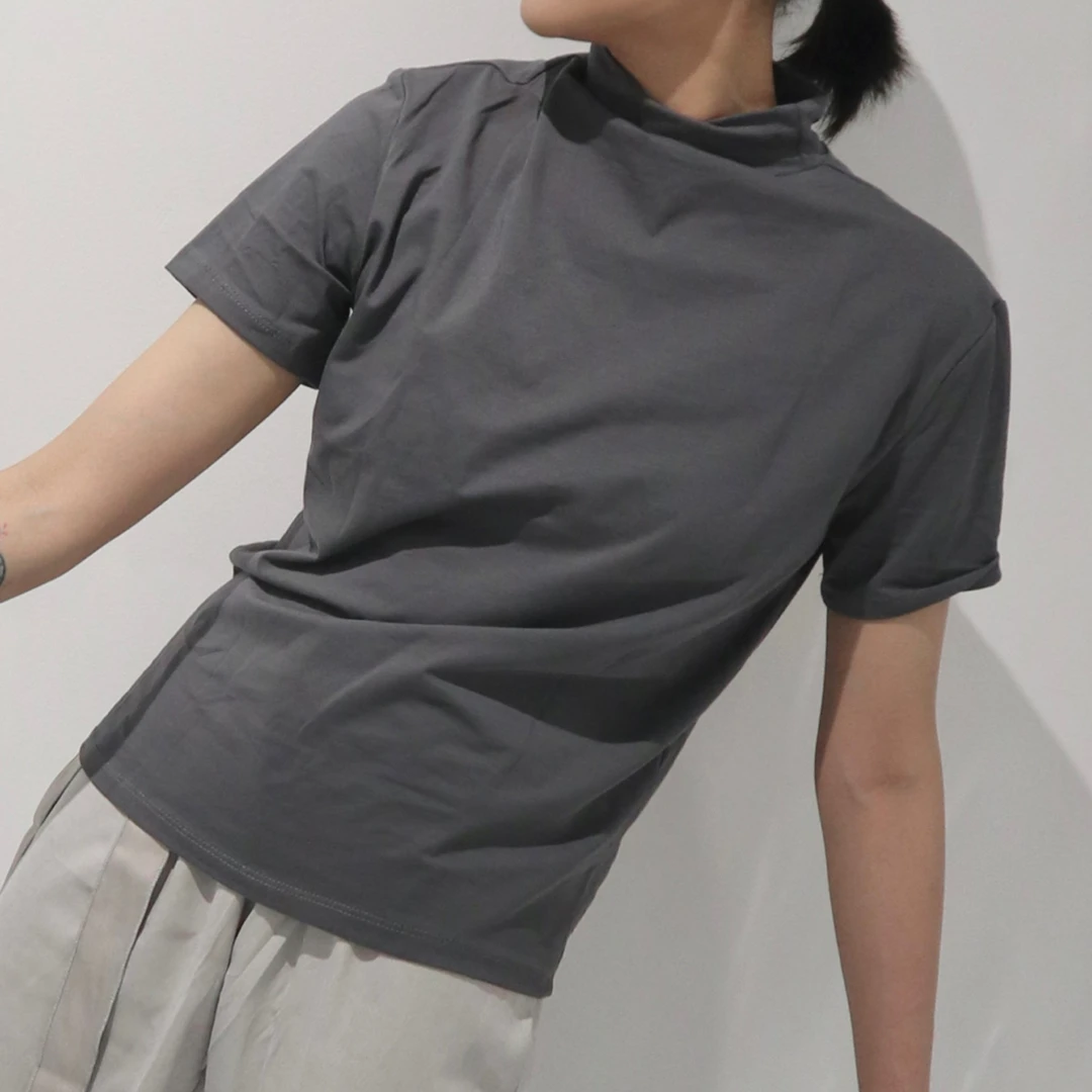 FAD花天使小高领中领宽松修身短袖T恤现代舞蹈服练功跳舞上衣