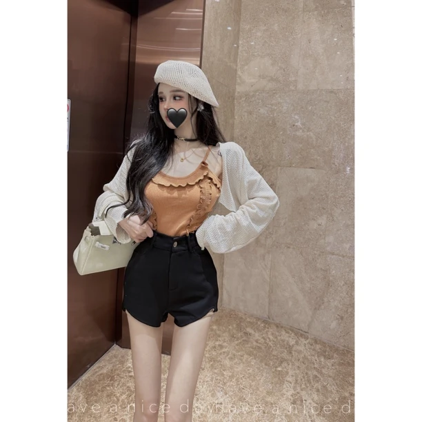 橙路【韩系蕾丝开衫】