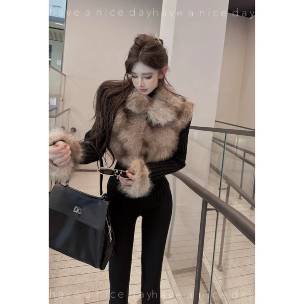 橙路【 富贵千金】拼接外套