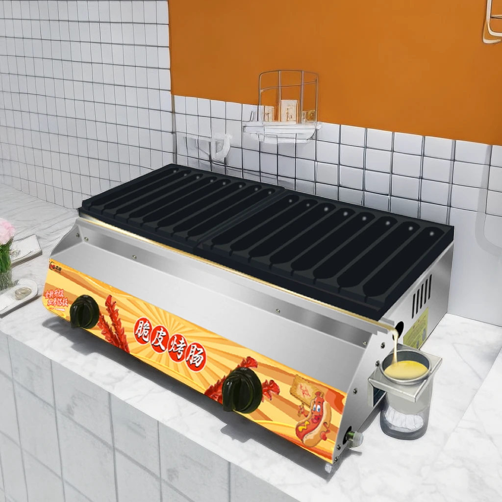 黄金脆皮烤肠机商用摆摊烤肠机夜市摆摊脆皮烤肠烧烤香肠机8-16管