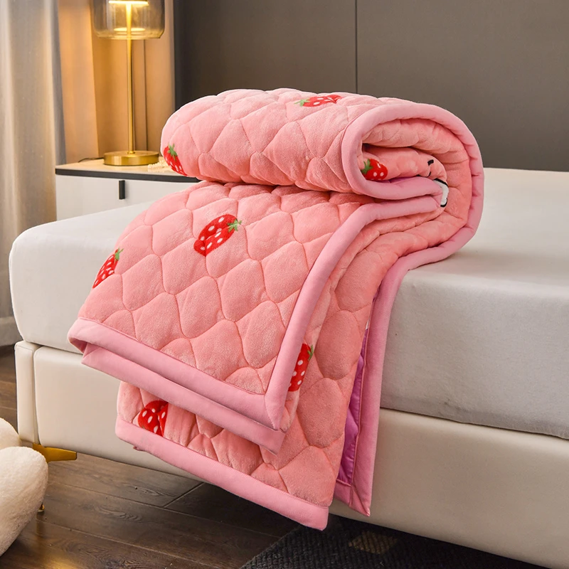 冬季加厚牛奶绒珊瑚法兰绒床单单件毛毯床垫铺床学生宿舍单人双人