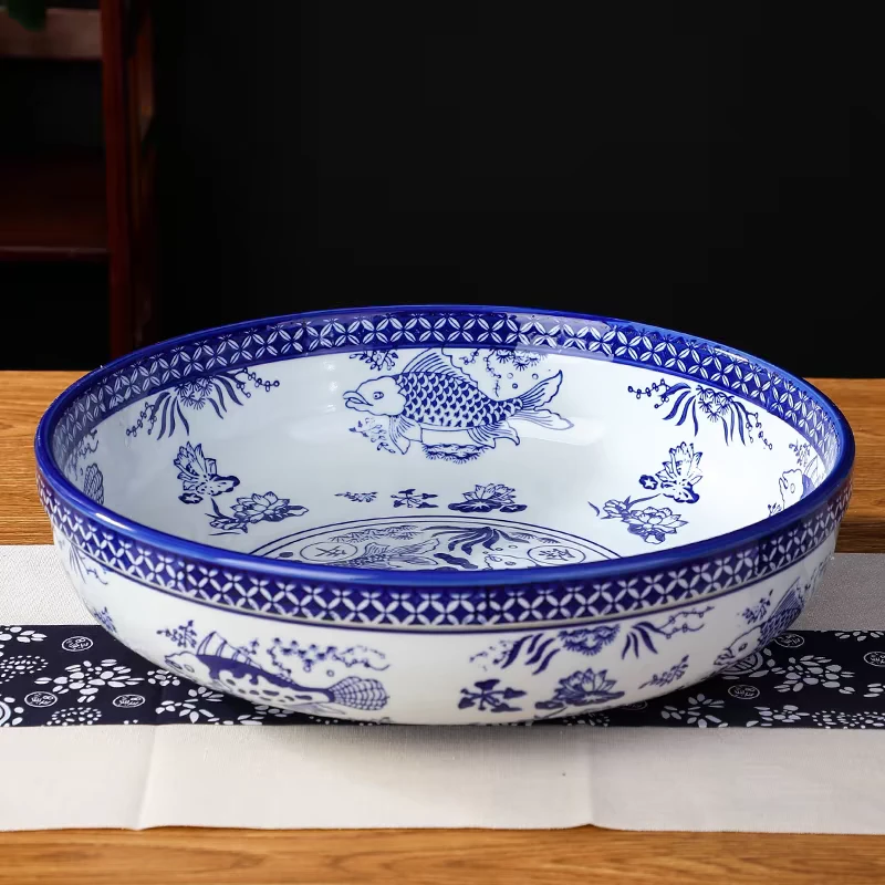 当代 口径30公分景德镇陶瓷年年有余大碗232