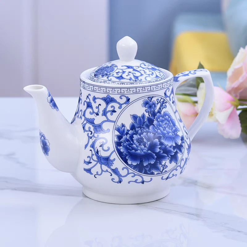 口径9.5高度18景德镇陶瓷青花缠之3斤容量大茶壶新款233