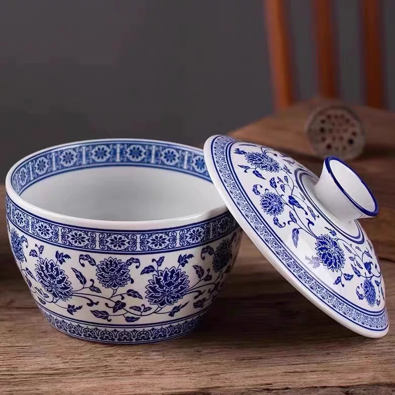 口径19高度11带盖高度17景德镇青花新款鸡盅带盖253