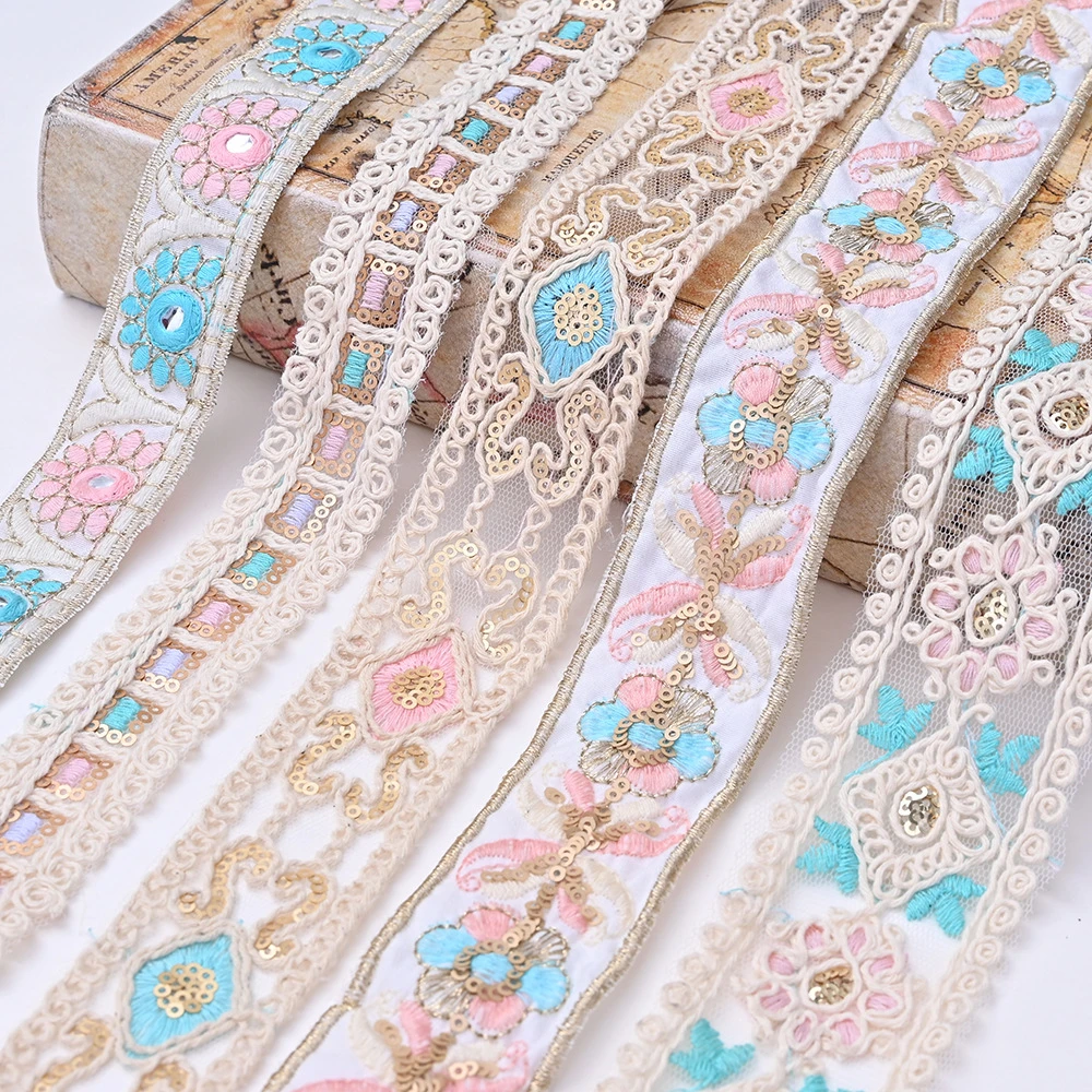 亮片刺绣民族风花边diy异域风舞台礼服汉服装饰辅料