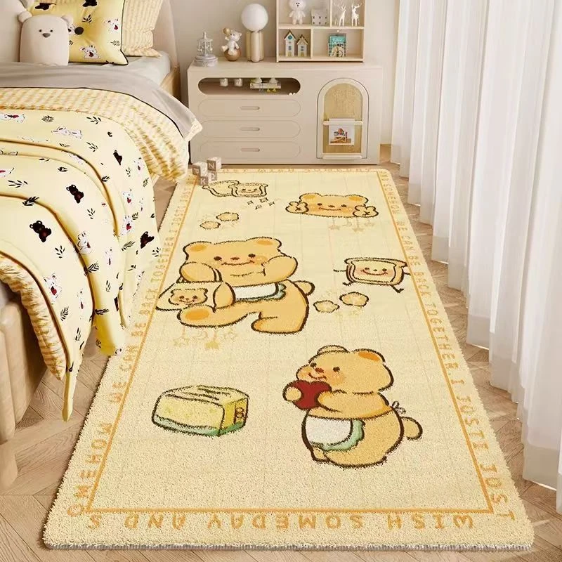 买买熊床边加厚客厅卧室ins家用房间冬季仿羊绒垫子长条地垫