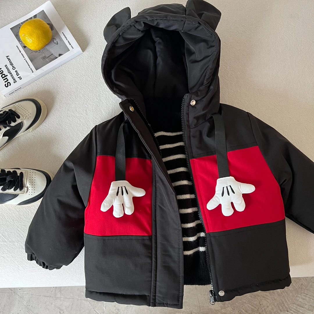 MMY67002米奇连帽耳朵拼接棉服外套