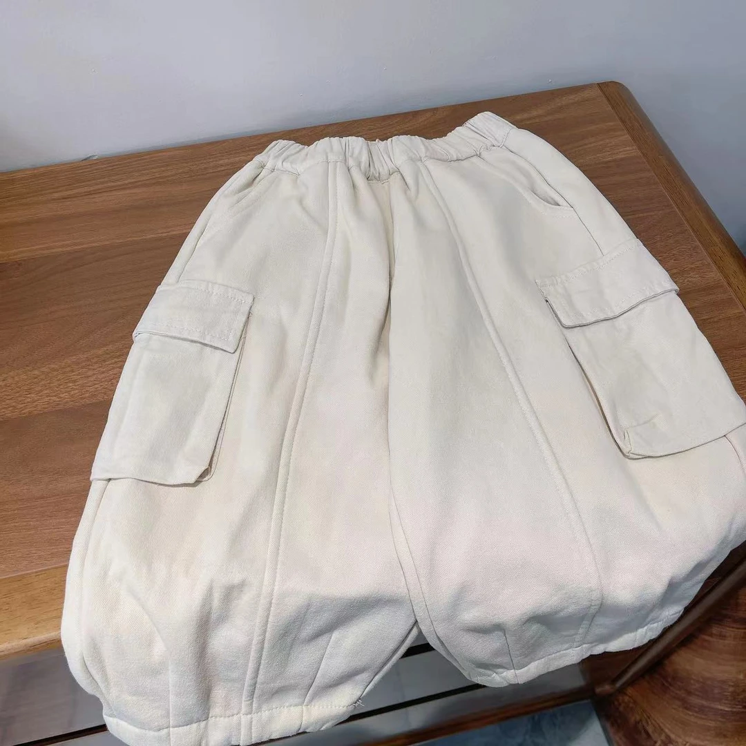 aabb米色休闲加绒工装裤