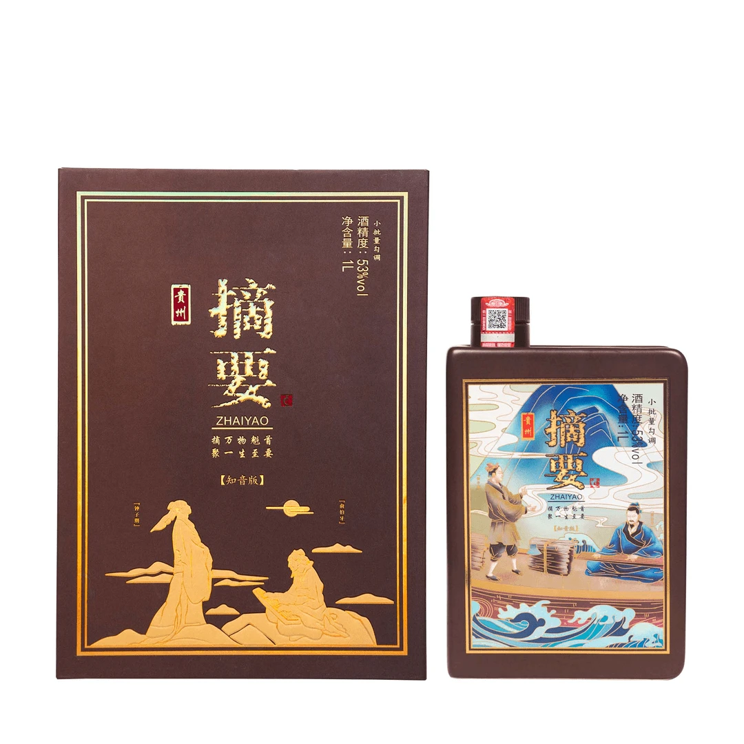 摘要摘要 知音版1L 53度 高端酱香型白酒 新老包装 2021产53度1L