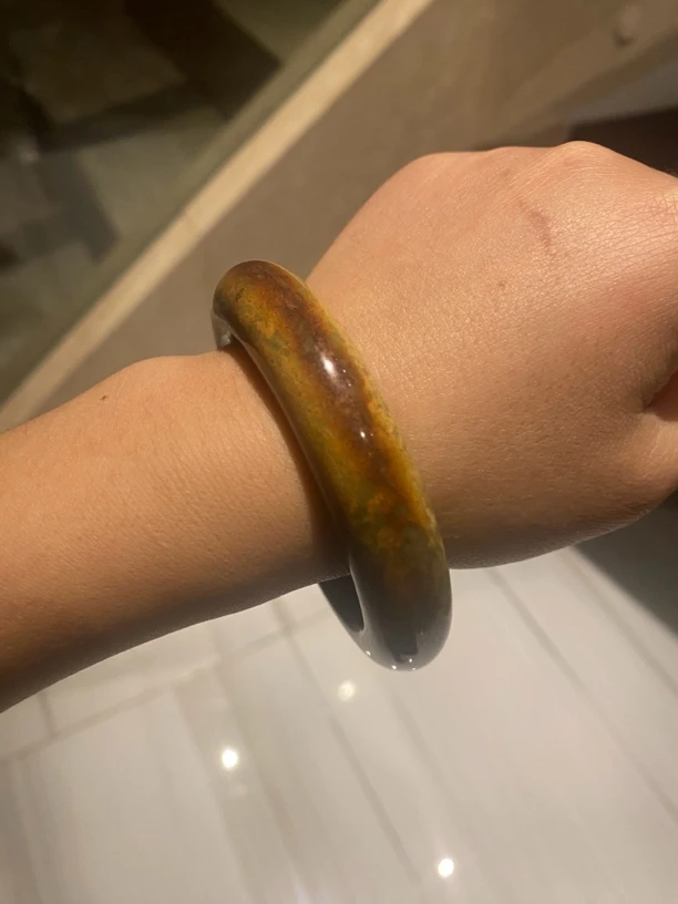 天然玉石王花玉手镯