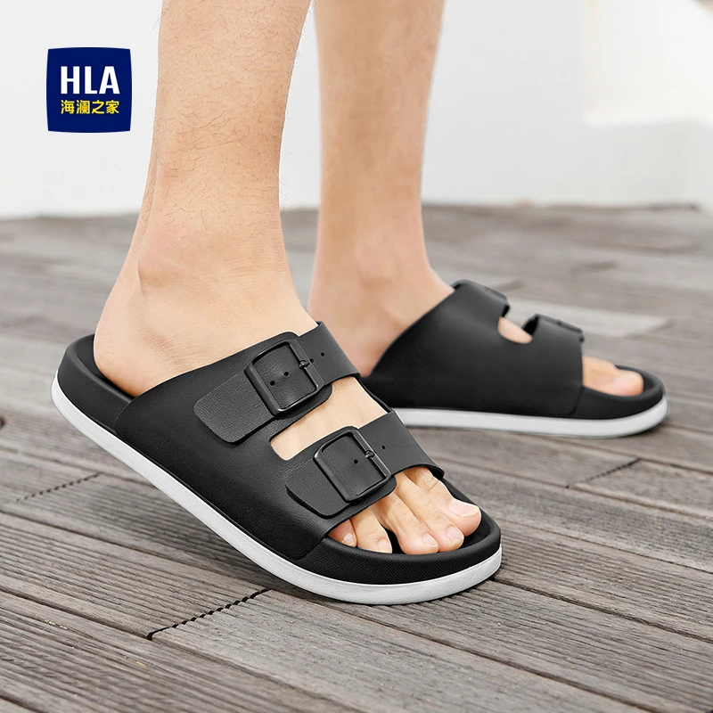 海澜之家2024夏季新款百搭透气软底休闲户外男拖鞋