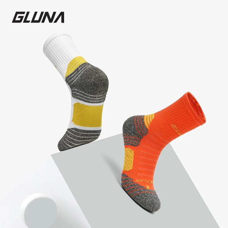 GLUNA运动袜防臭袜子袜登山袜运动袜透气舒适时尚功能袜子袜