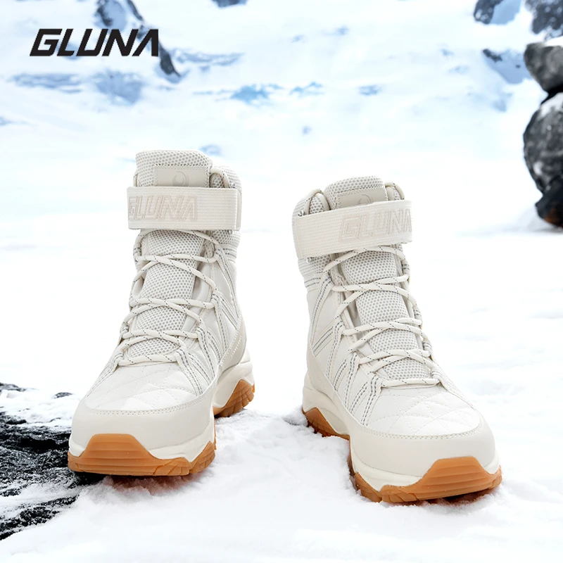 GLUNA哥鲁纳时尚保暖防水雪地靴冬季加绒高帮防滑防寒户外潮流