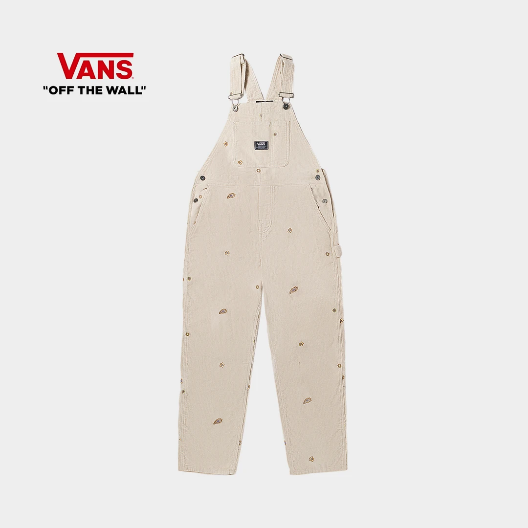 VANS范斯 燕麦色梭织长裤印花休闲裤女时尚百搭VN00074W2N11