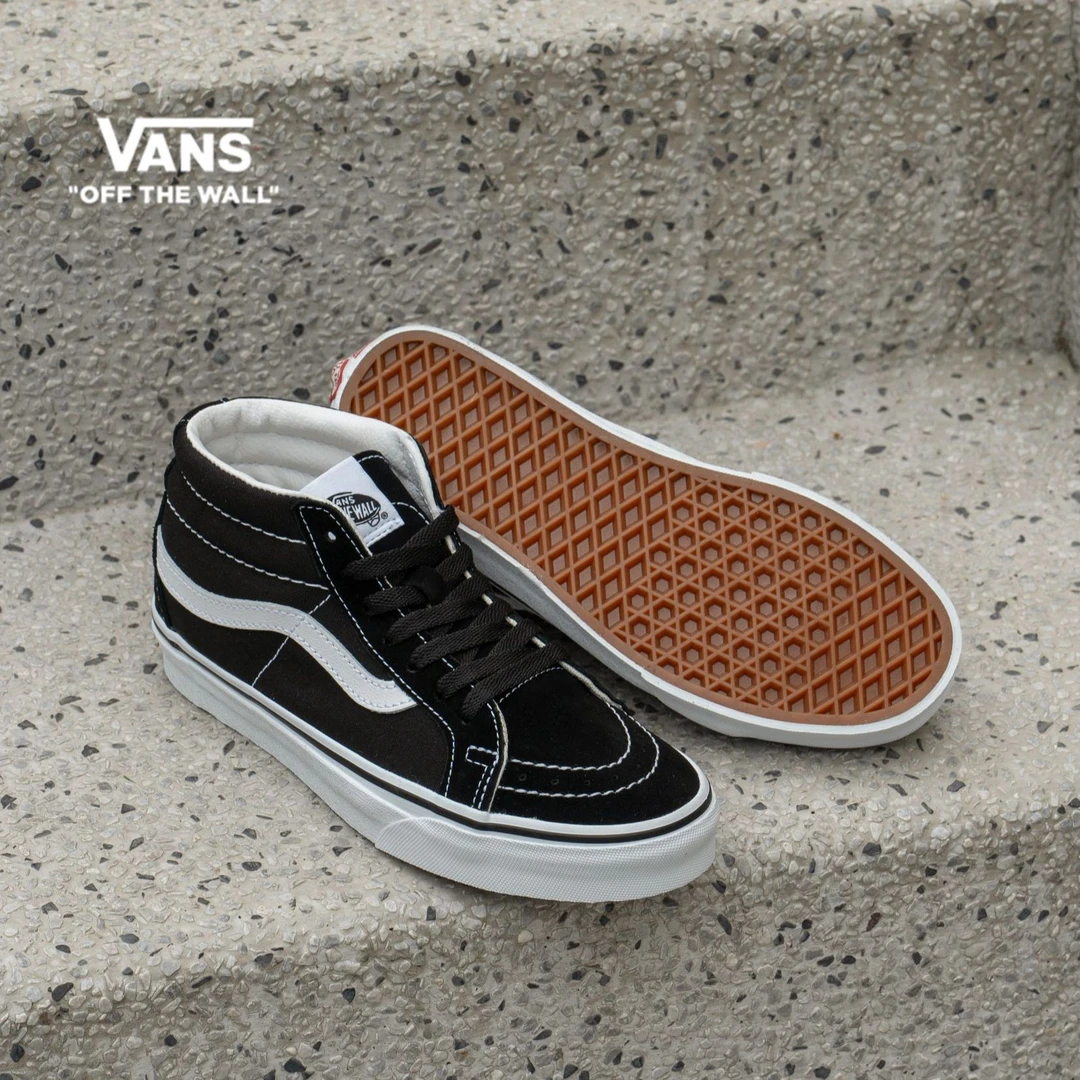 VANS范斯SK8-Mid黑色街头风滑板潮酷街头时尚男鞋女鞋91F6BT