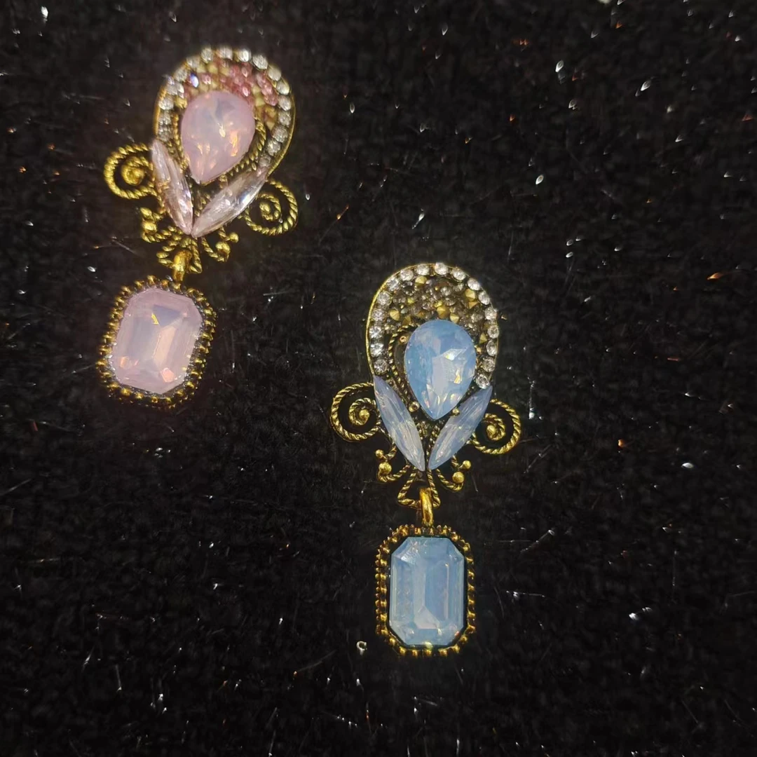 【守艺王】粉蓝钻方形吊坠diy辅料ss455