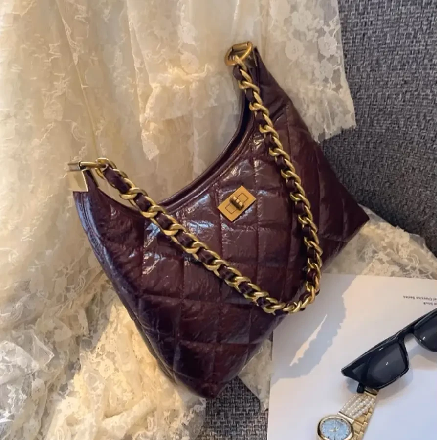 CLEVER&KETCH小香风菱格链条腋下包包女式2025新款百搭单肩斜挎包