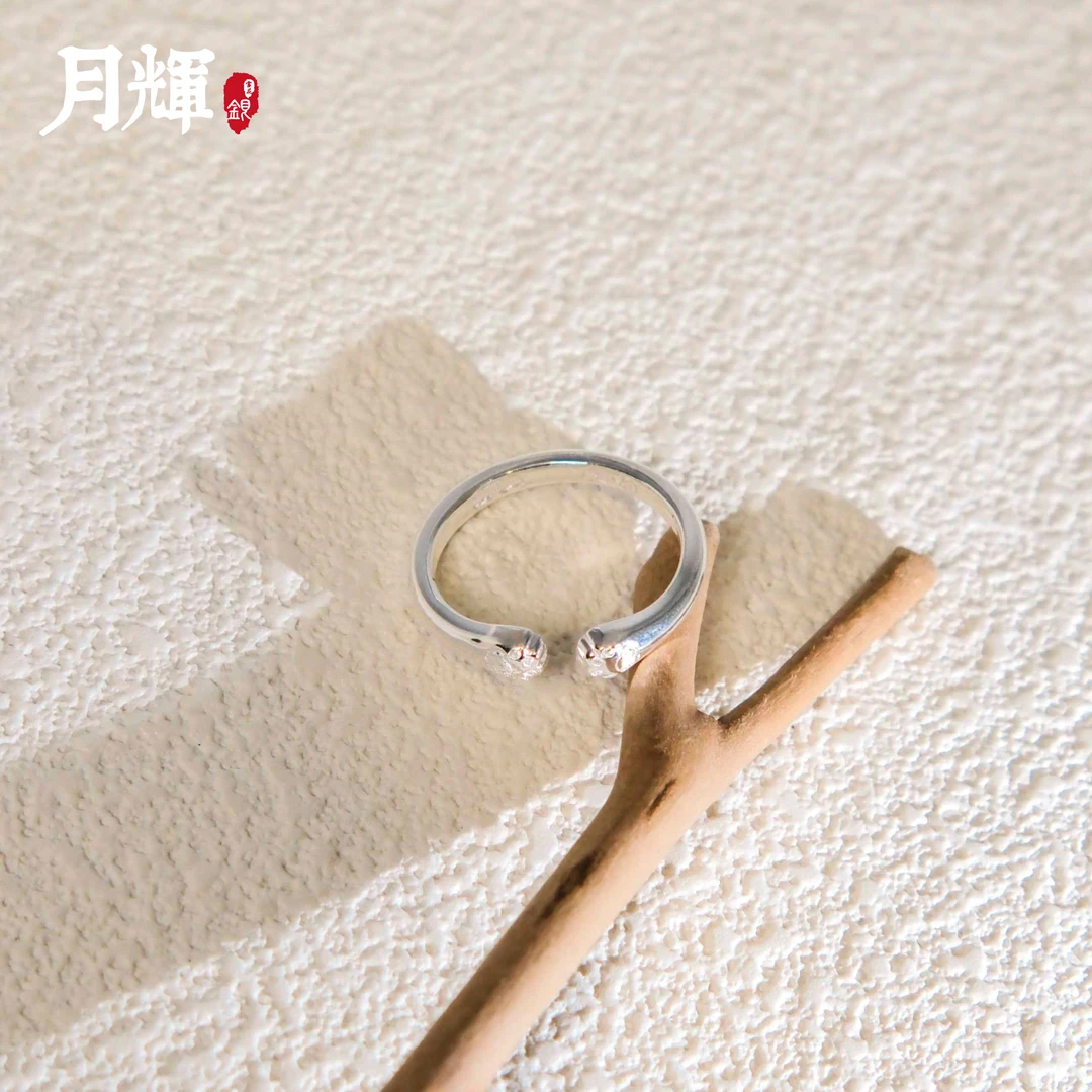 月辉银器 足银戒指 A611情侣手工猫爪戒指个性可爱女生小众光面