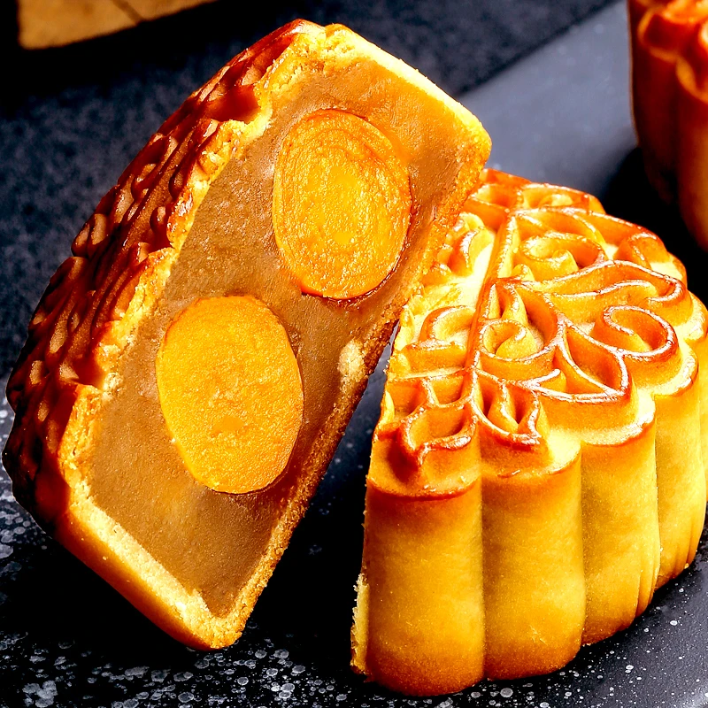 【直播间优惠】广式传统月饼双黄纯正白莲蓉月饼700克纸盒礼盒装