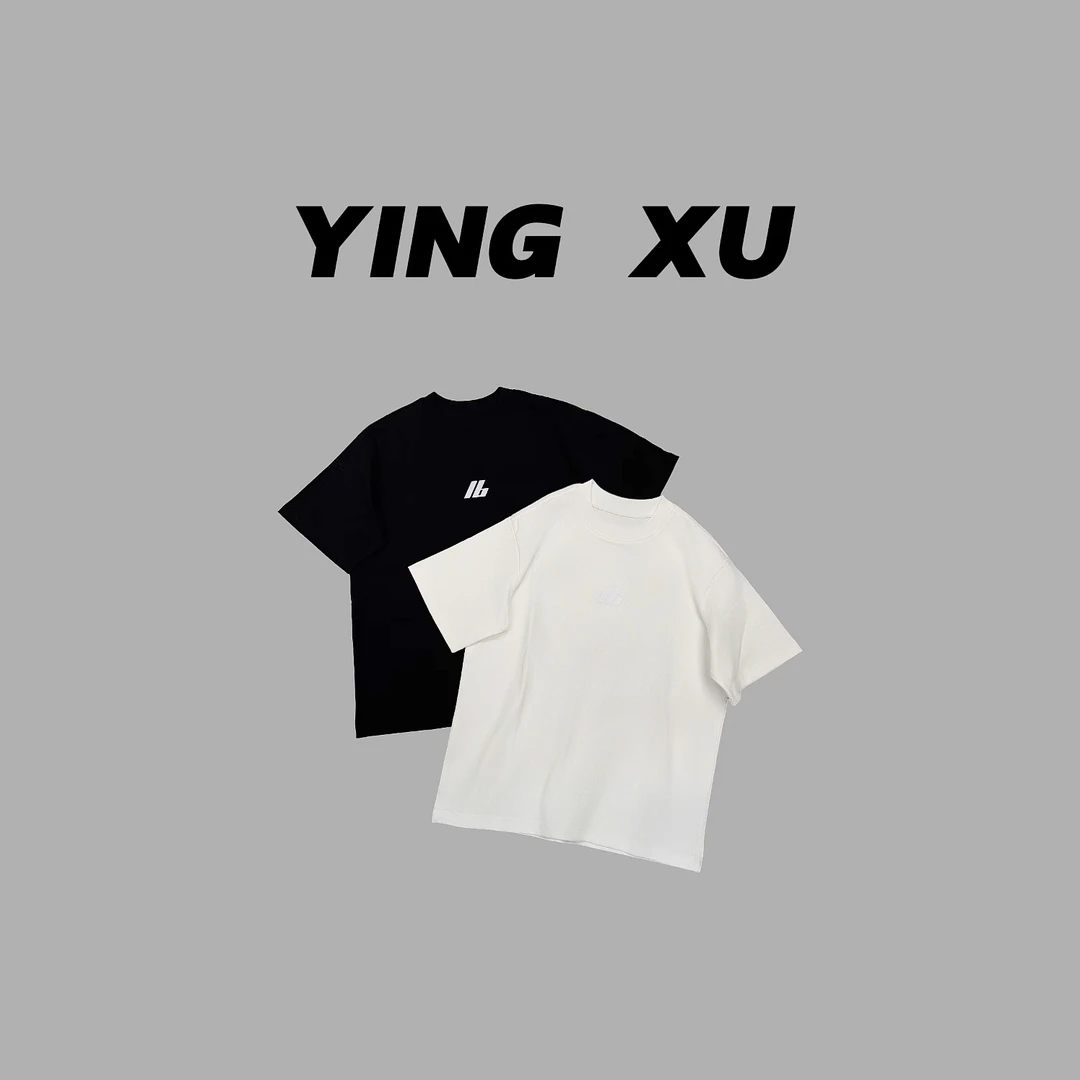 小颖【理想之光】2025新款男女同款潮牌百搭高街纯色哑胶字母短袖