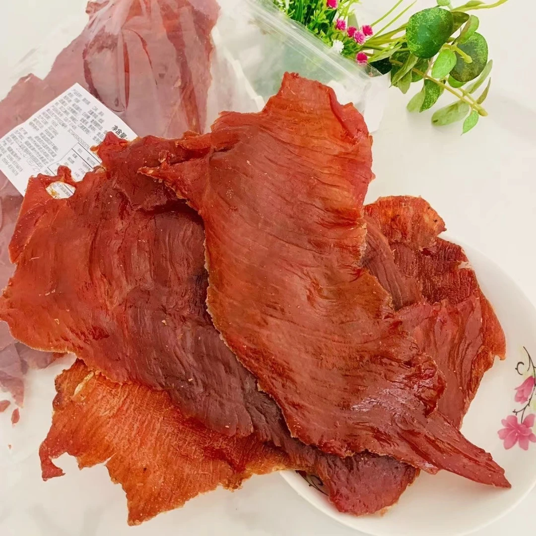 手撕大片猪肉脯好吃有嚼劲