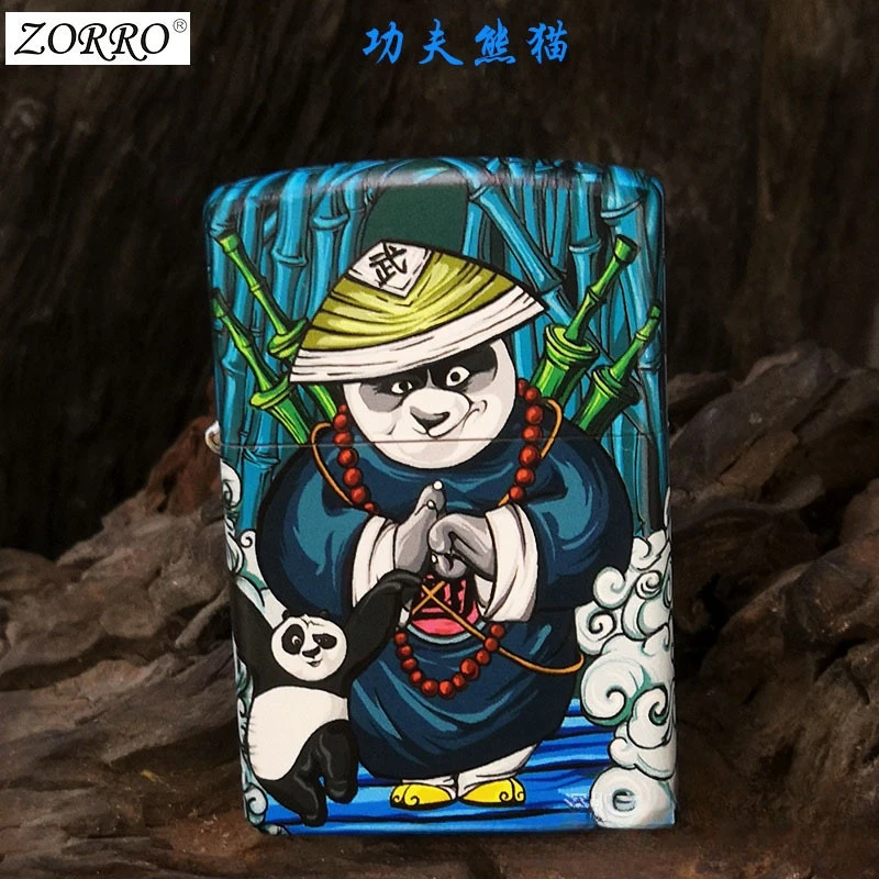 ZORRO/佐罗功夫熊猫      中国风卡通纪念必赢打火机礼盒装国潮风