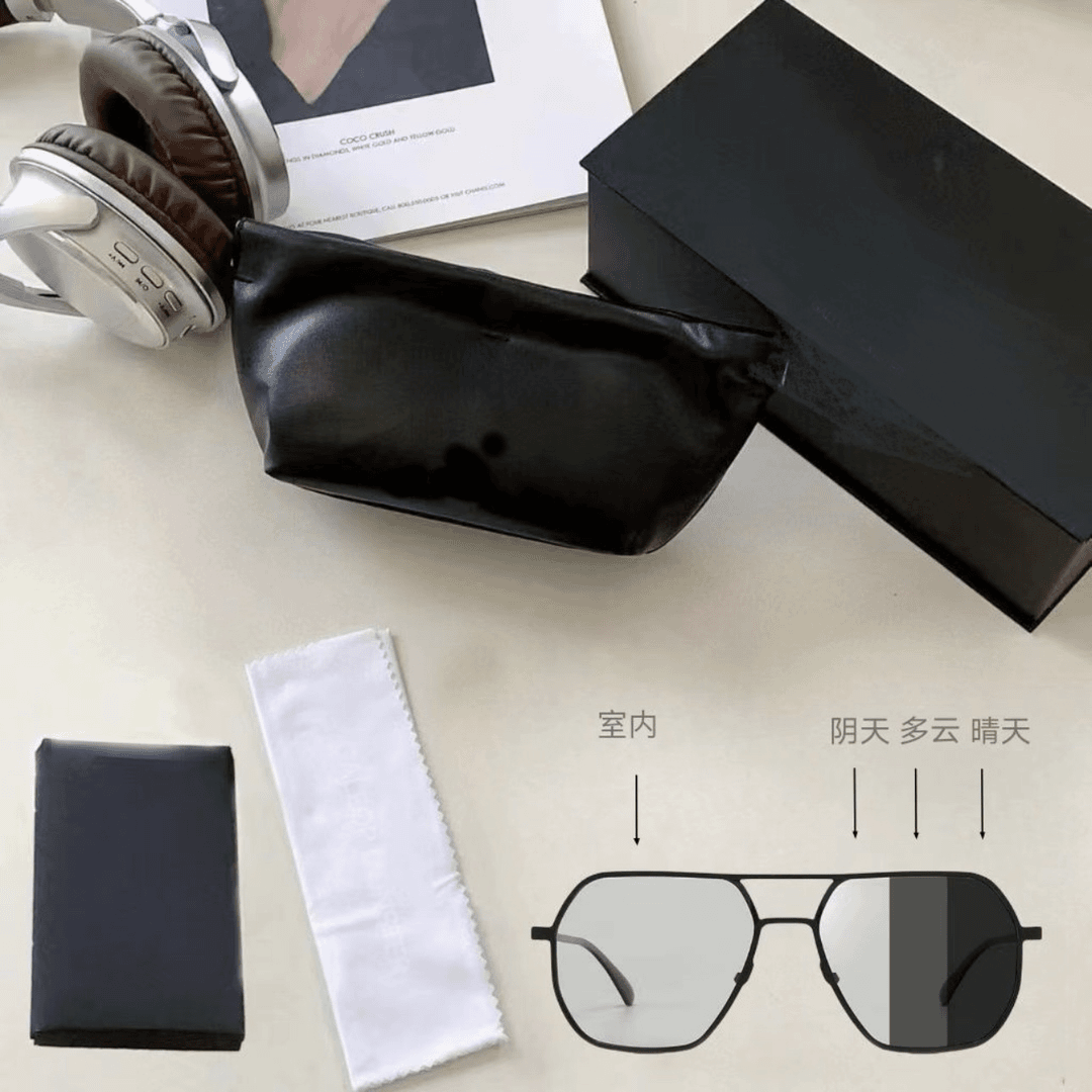 【精致包装】防紫外线太阳镜变色眼镜墨镜男女通用黑色百搭