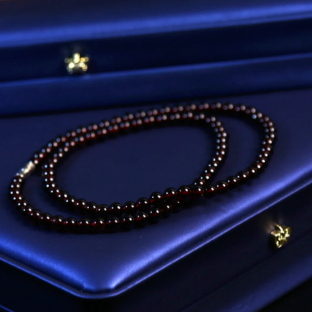 石榴石酒红项链 净体石榴石