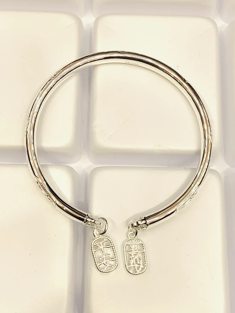 足银手镯 足银9999饰品开口手镯 重30.6g