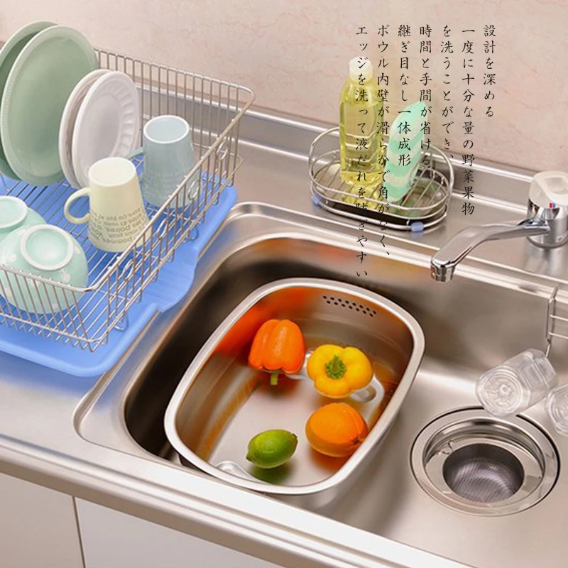 丸志【顺丰】【小浴缸洗菜盆】日本进口下村不锈钢盆水槽式大容量