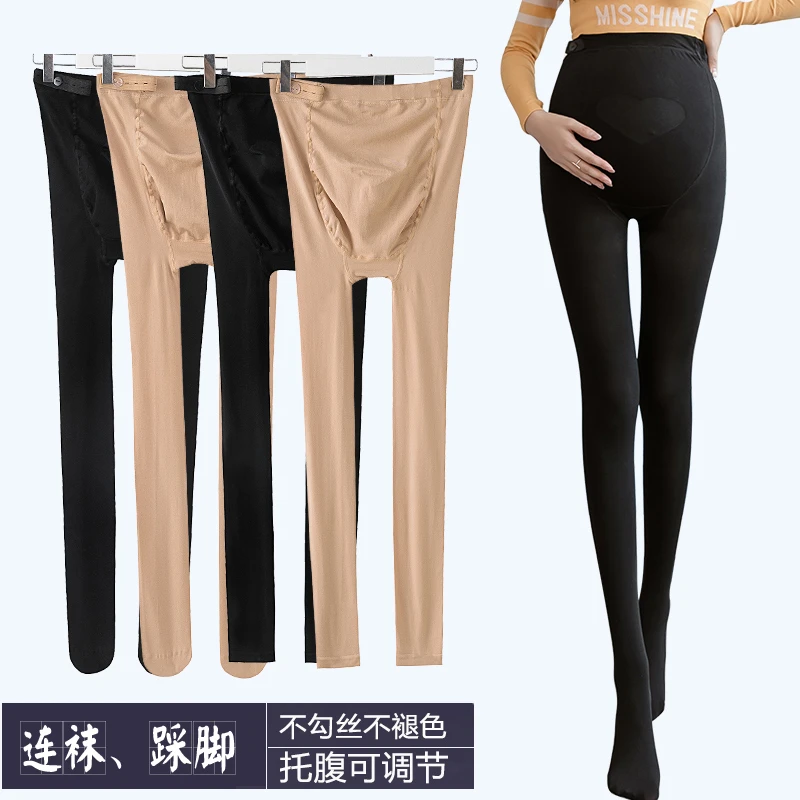 时尚孕妇丝袜春秋款薄款打底裤连脚裤袜秋季防勾丝托腹袜子秋装