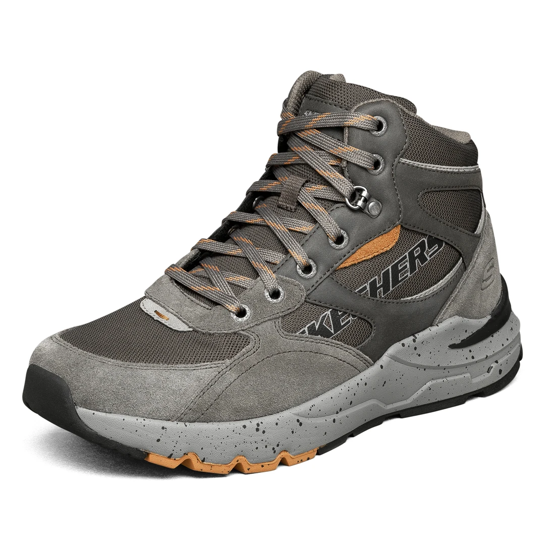 Skechers斯凯奇男士复古简约绑带户外休闲靴高帮潮鞋短靴210202