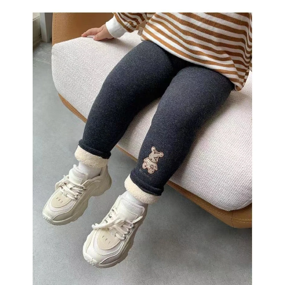 洋气加厚打底裤2023冬季秋冬女宝宝新款棉裤儿童羊羔绒女童打底裤