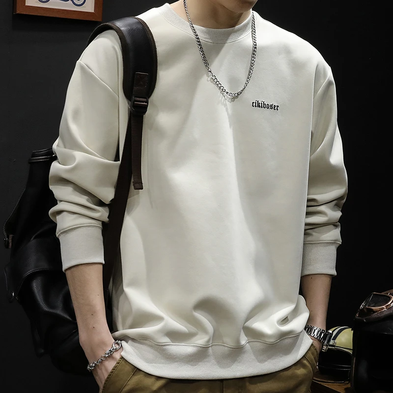 秋冬季新款卫衣男潮牌加肥加大圆领上衣男款大码长袖秋季美式男士