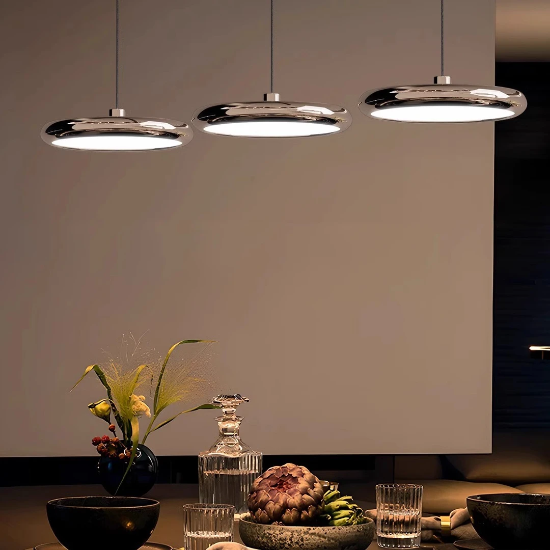 国王湖餐吊灯全光谱护眼三头鹿家良品同款餐厅吧台飞碟餐桌灯客厅