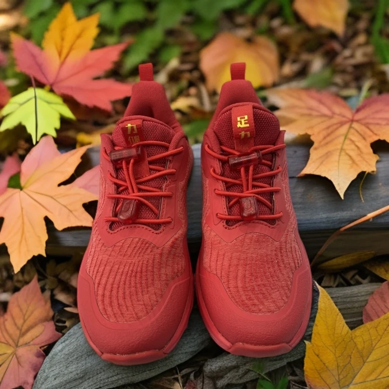 足力健老人鞋中国红新年平安女鞋舒适耐穿时尚百搭防滑