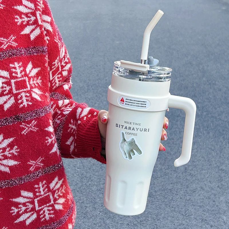 大容量便携夏天女生冰霸杯2024新款巨无霸车载水杯简约学生杯子